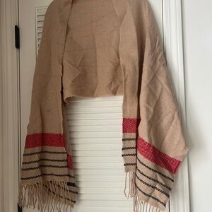 J. Crew Beige and Black Patterned Shawl